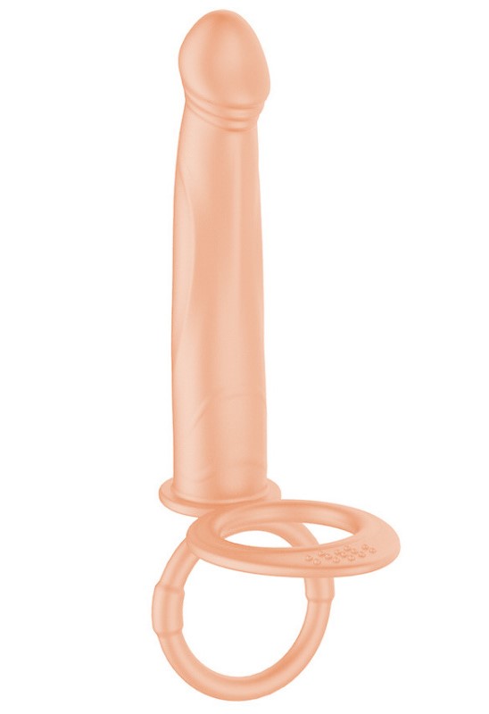 Фаллоимитатор-насадка "Двойное проникновение" с подхватом мошонки 2001-418